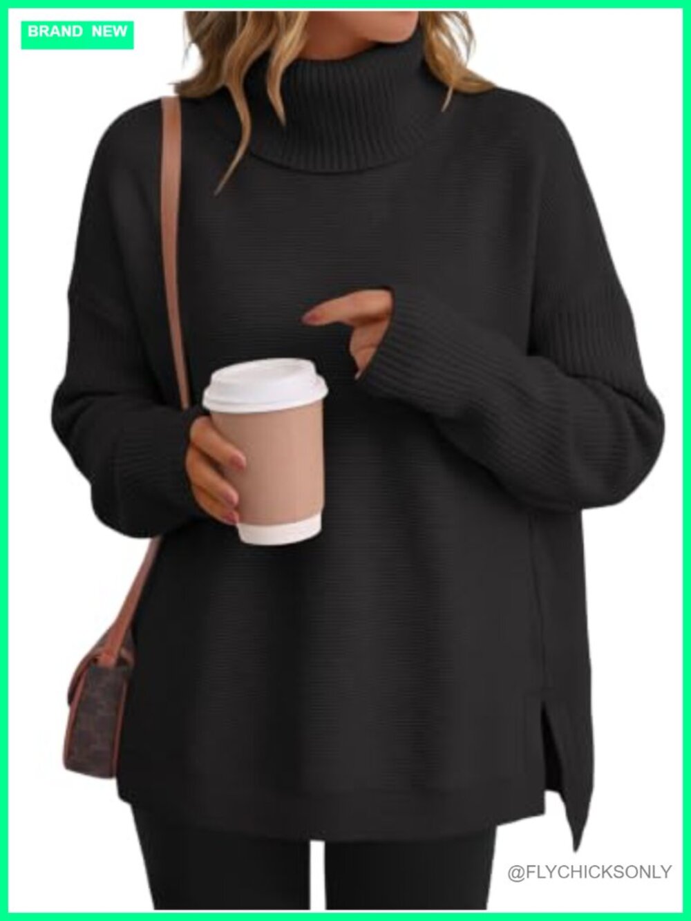 LILLUSORY Turtleneck Oversized Sweater Relaxed Pullover Fall